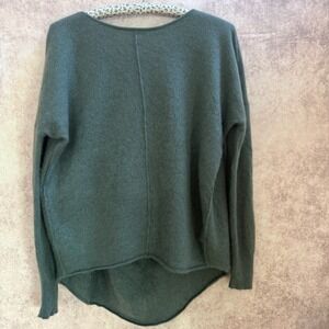 ANTHROPOLOGIE Saturday/Sunday Reese Drape Low-Back Cashmere Sweater Green XL
